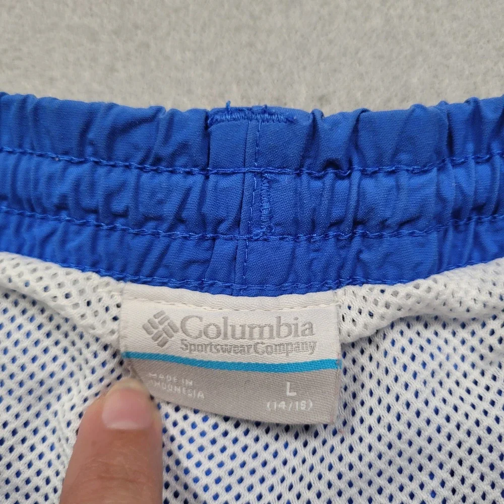 Columbia PFG Omni-Shade Blue Swim Trunks Kids Large 14/16 Fishing Shorts